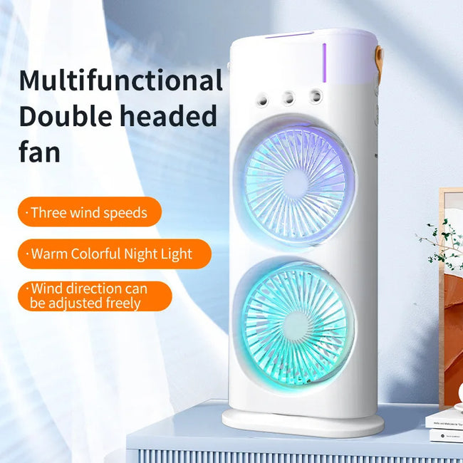 Double-ended Spray Fan Portable Humidifier Fan Air Conditioner Household Small Air Cooler Hydrocooling Portable Air Adjustment Hover Image