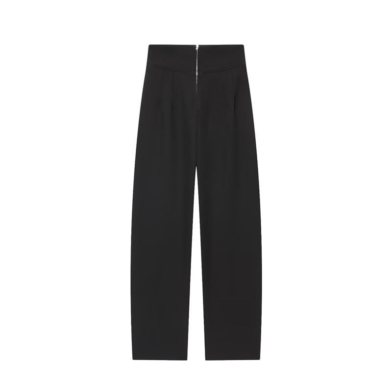 Women's Fashionable All-match Zipper High Waist Trousers