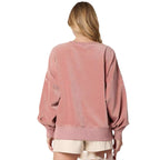 Pumpkin Cake Sequined Round Neck Loose Pullover Sweater