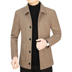 Men's Lapel Woolen Jacket Business Casual Jacket