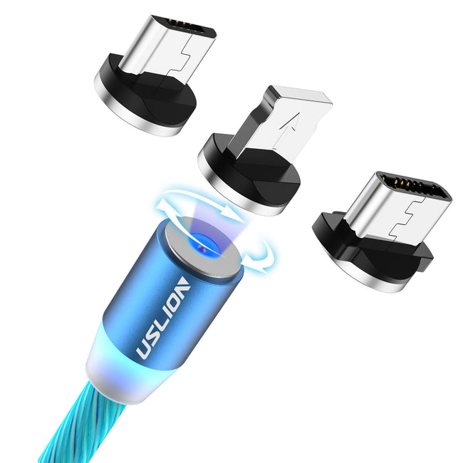 Compatible with Apple , LED Magnetic USB Phone Cable Micro Type C Charger Fast Charging Magnet Charge Cord Main Image