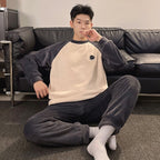 Plush Pajamas Men's Winter Warm Leisure Flannel Suit