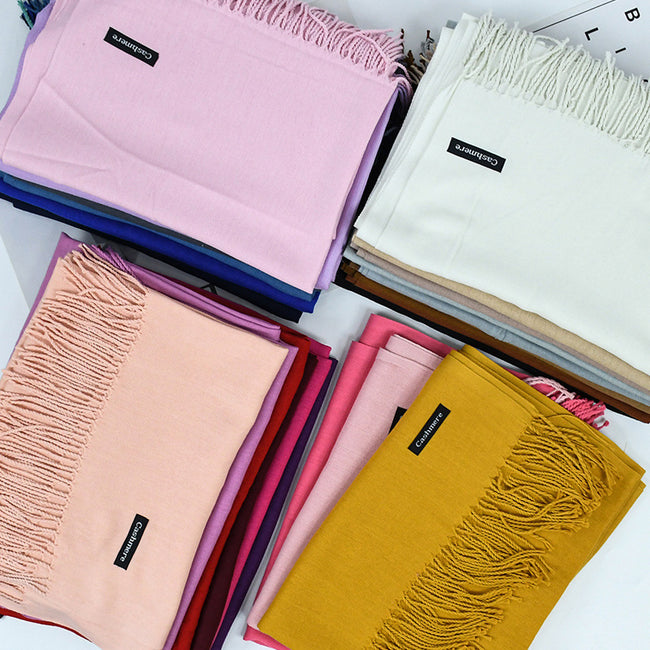 Women's Solid Color Scarf Tassel Scarf Main Image