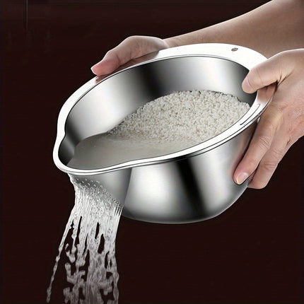Stainless Steel Kitchen Colander Rice Washing and Draining