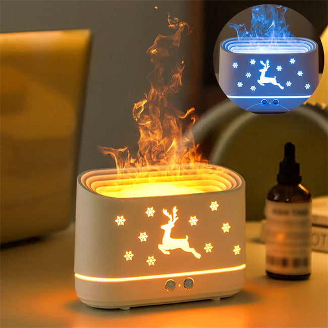 Elk Flame Humidifier Diffuser Mute Household Atmosphere Lamp Christmas Home Decorations Hover Image