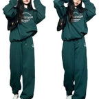Women's Cotton American-style Long-sleeved Casual Sportswear Suit