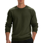 Fleece-lined Crew Neck Sweater Male Loose Casual Top