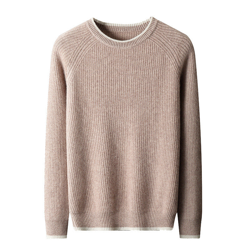 New Round Neck Double-strand Thickened Sweater For Men