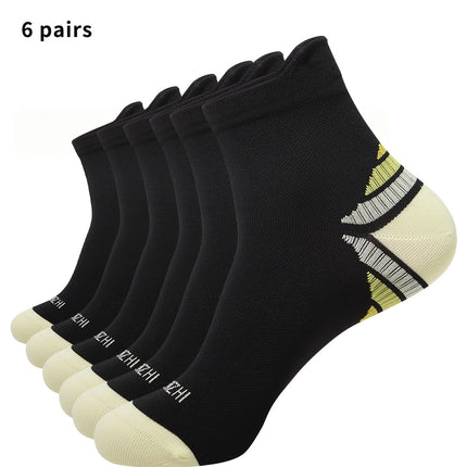 6 Pack Unisex Compression Socks 15 to 20 MmHg Cushioned Heel