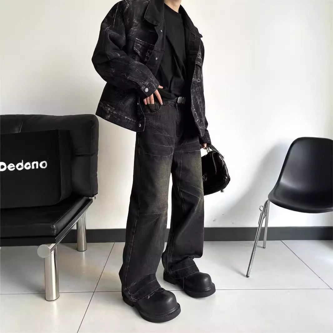 Washed Black Straight Deconstructing Dirty Mud Texture