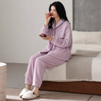 Women's Flannel Warm Cardigan Thickened Pajamas