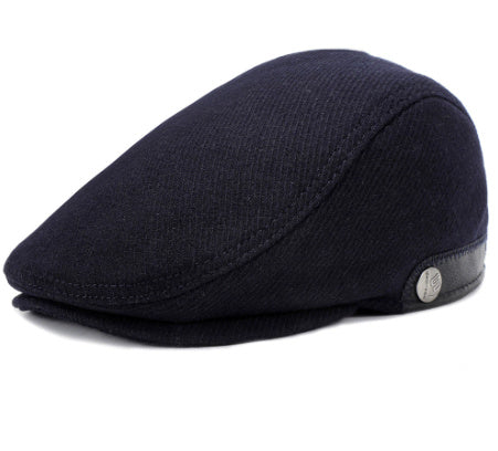 Woolen Beret Herringbone Pattern Adjustable