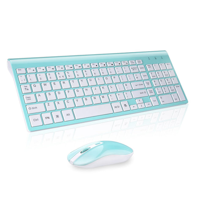 fashion wireless keyboard mouse set 2.4G thin   desktop laptop accessories Hover Image