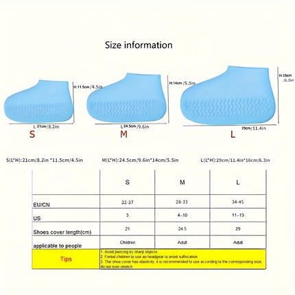 5 Pairs Waterproof Latex Shoe Covers Unisex Thick Non Slip