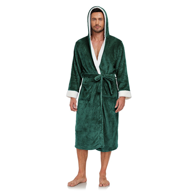 RONGTAI Ladies Long Fleece Bathrobe Hover Image