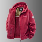 Men's Loose Casual Hooded And Velvet Printed Jacket