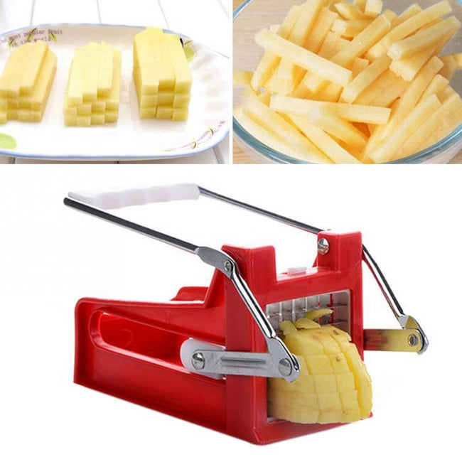 kitchen gadgets 2 Blades Potato Cutter Chopper Stainless French Fries Slicer for kitchen cortador de vegetales Home Kitchen Tool Hover Image