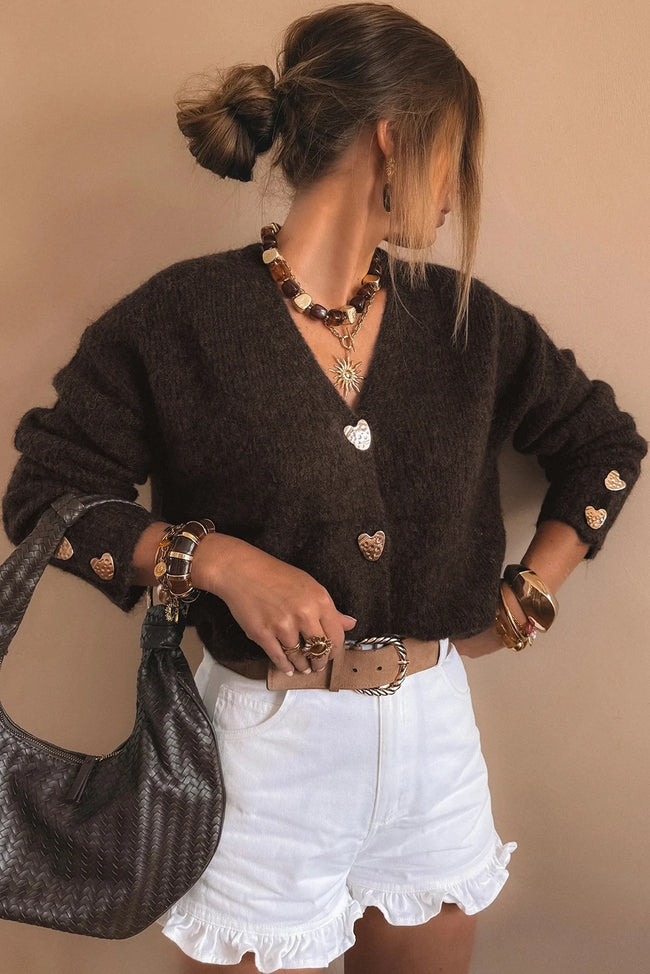 Loose Metal Buckle Sweater Cardigan Coat Women Main Image