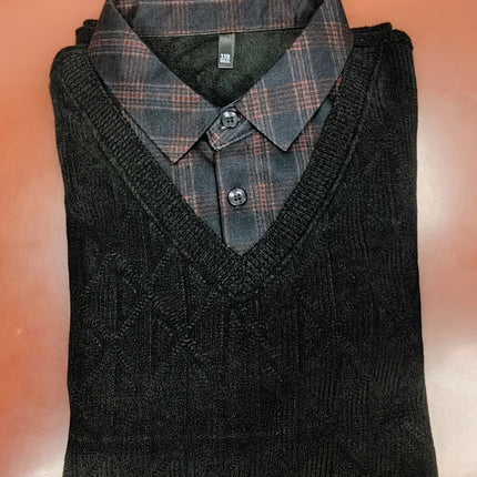 Mens Winter Collar Sweatshirt Velvet Lining Cozy Warmth
