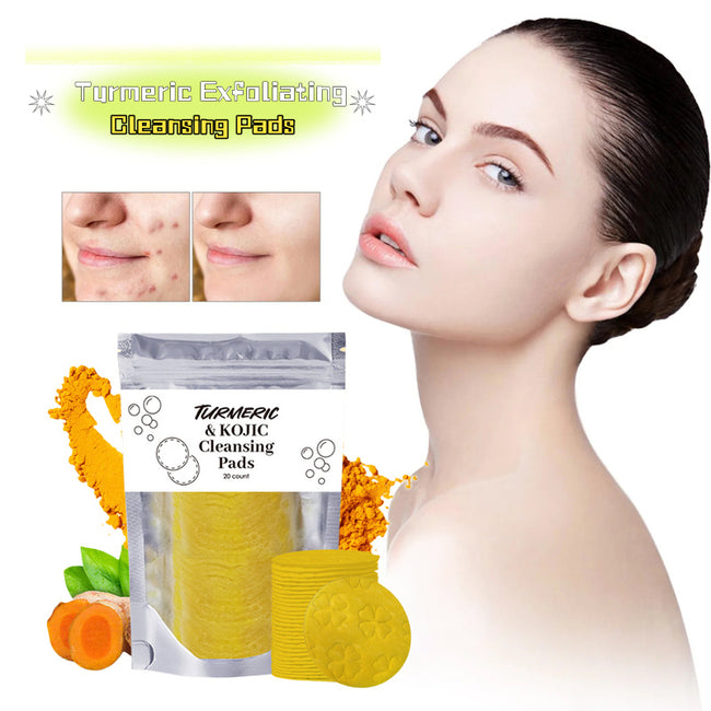 Turmeric Exfoliating Cleansing Pads Compressed Facial Sponges Skin Care Tools For Face Clogged Pores Excess Oil Cleansing Main Image