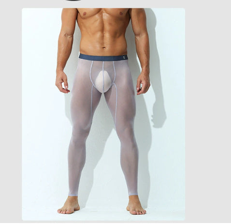 Men's Ultra-Thin Sexy Ice Silk Leggings