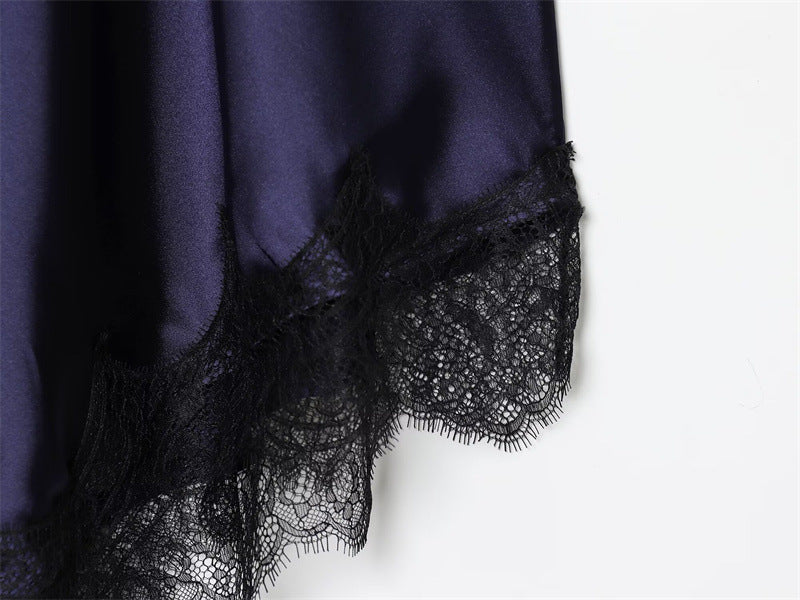 Women's Fashionable Casual Lace Asymmetric Dress