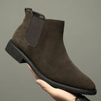 Breathable Autumn And Winter British Style Pointed Suede Short Martin Boots For Men