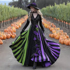 V-neck Long Sleeve Dress Large Swing Dress Halloween Dress