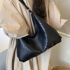 Shoulder Bag Women's Bag Retro Premium Underarm Bag Large Capacity Woven Bag Commuter Tote