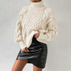 Twist Thread Solid Color Loose Sweater