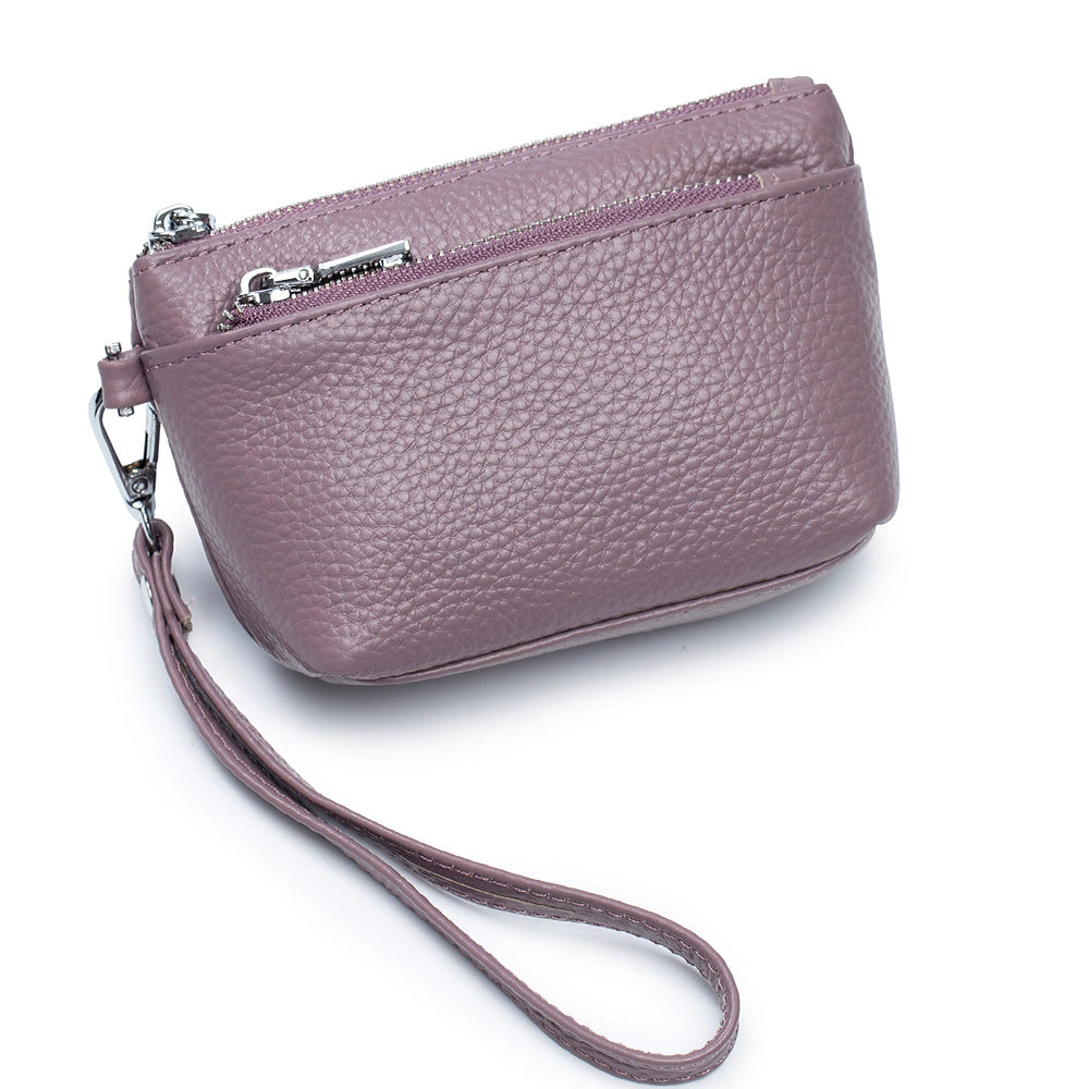 Leather Change Zipper Multifunctional Clutch