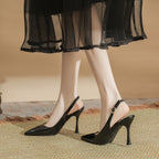 Women's Pointed Toe Korean Style Patent Leather High Heels