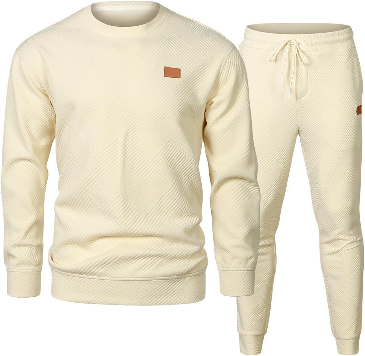 Men's Sports Casual Versatile Round Neck Sweater Set