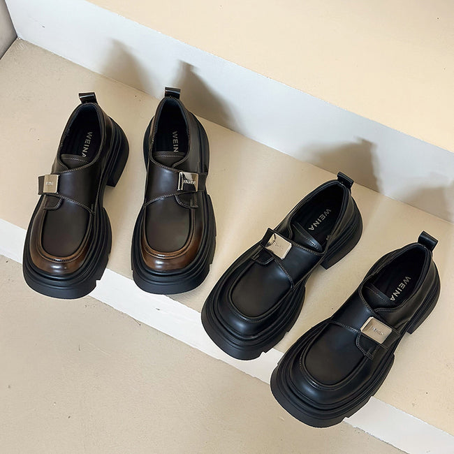 Fashion Metal Buckle Small Leather Shoes Main Image