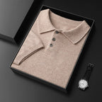 Men's Elbow-sleeved Top Polo Collar Cashmere T-shirt