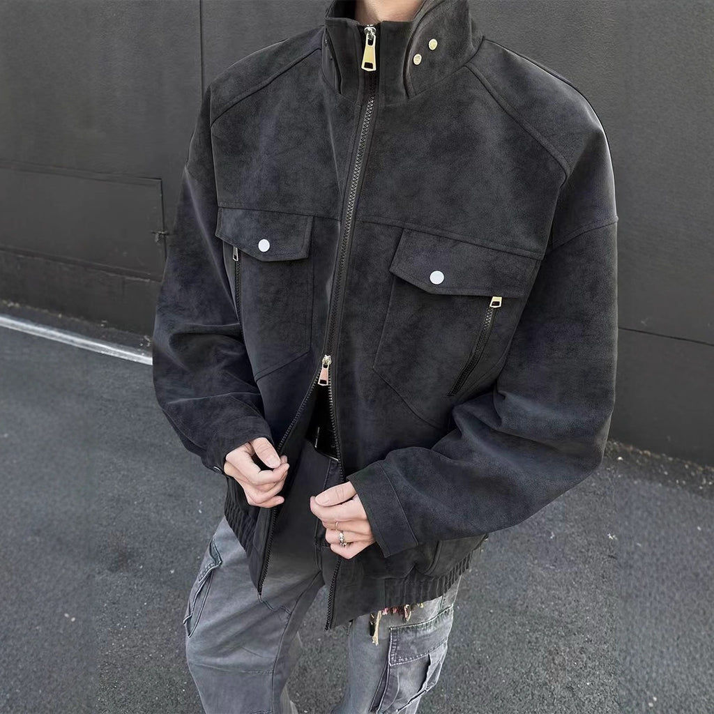 American Loose Detroit Stand Collar Men's Coat