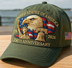 Embroidered American Eagle Head 250 Weeks Old Baseball Cap