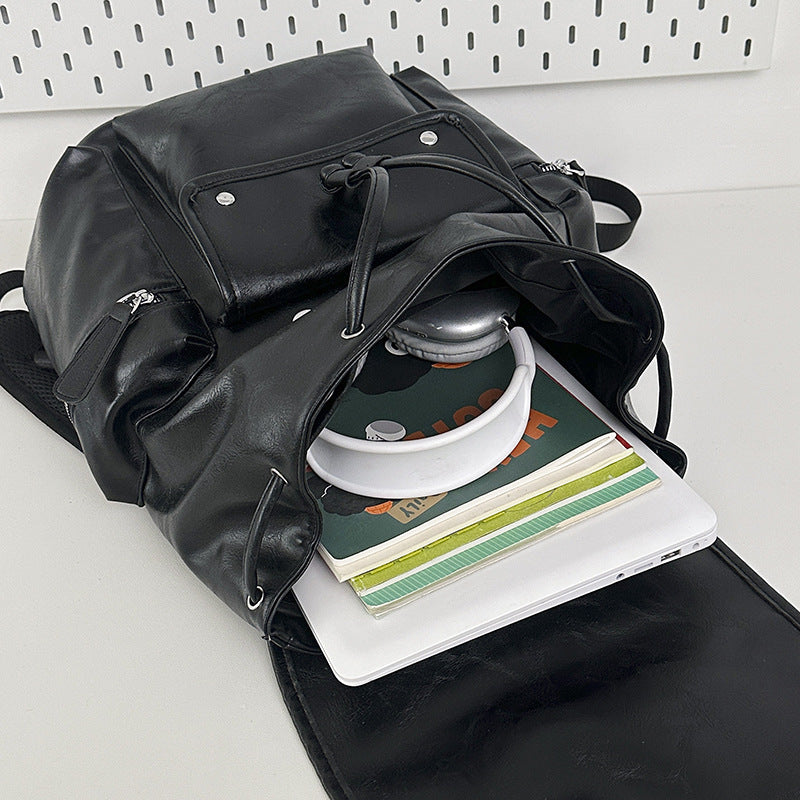 Solid Color Simple Couple Convenient Travel Large Capacity Backpack