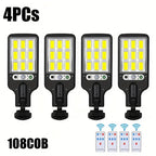 Solar Powered Motion Sensor Outdoor Garden Light With 108 COB LED Lights