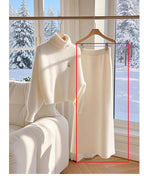 High-grade White Temperament Thick Sweater Skirt Suit