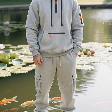 Winter Heavyweight Fleece Men's Casual Loose Sportswear Set