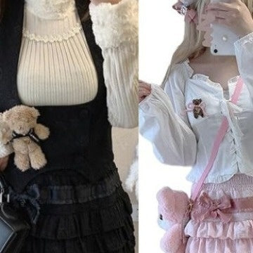 Girlish Style Velvet Puffy Cake High Waist Skirt Main Image