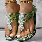 Floral Pattern Flip-Flops Comfortable Casual Summer Beach Slippers - Anklet Not Included