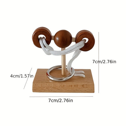 Kongming Lock 6 Piece Wooden Topology Puzzle Brain Teasers