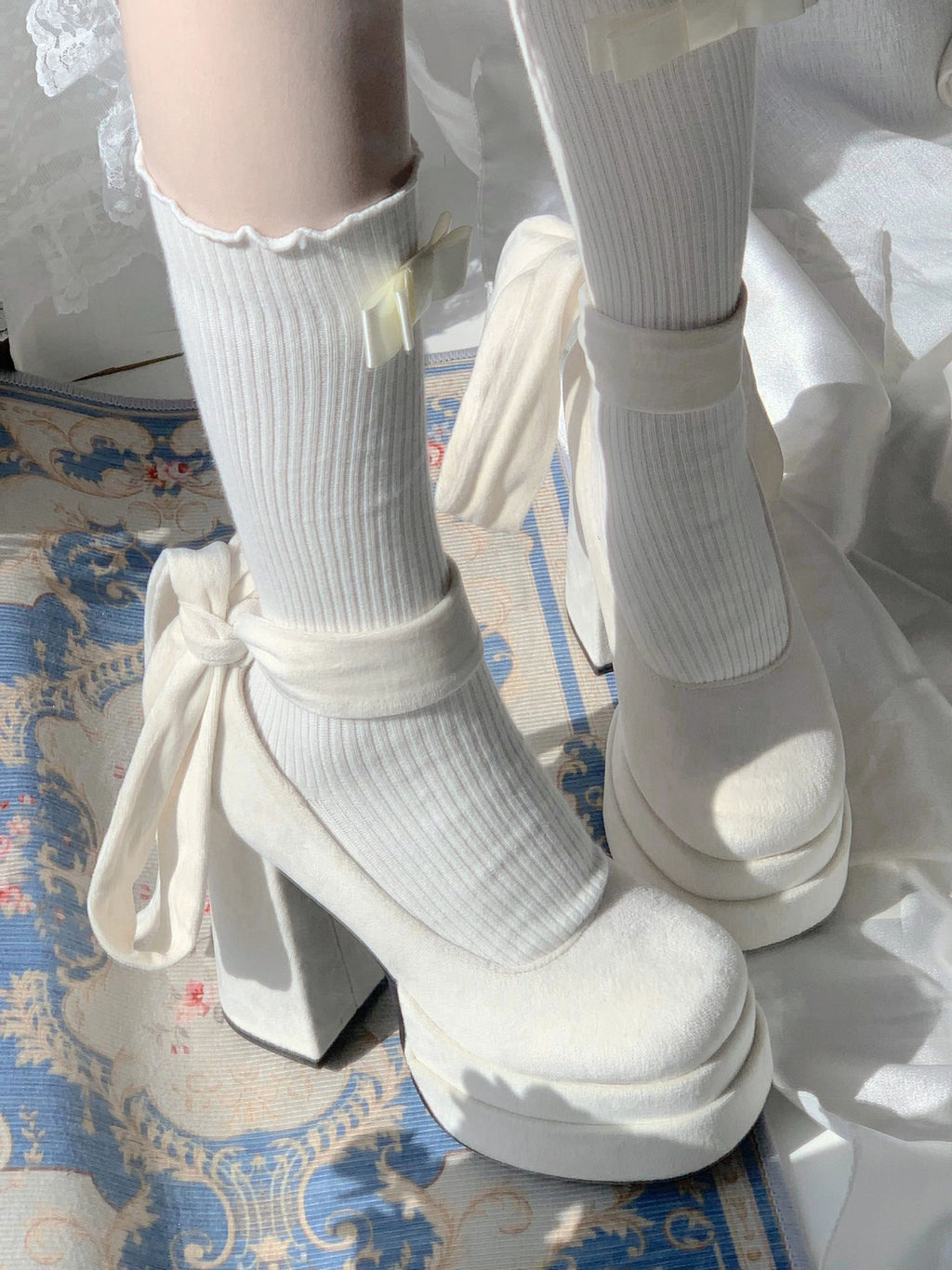 Women's Fashion Cross Lace-up Mary Jane High Heels