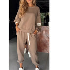 Casual Wide Leg Pocket Trousers Suit For Women