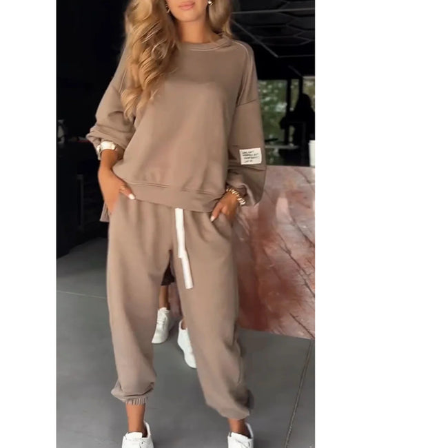 Casual Wide Leg Pocket Trousers Suit For Women Main Image