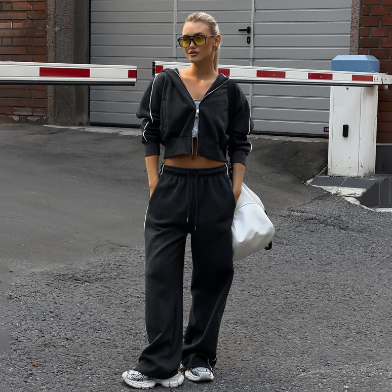 European And American Half-high Collar Double-headed Zipper Sweater