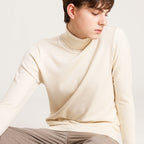 Men's Autumn Winter Sweater Solid Color Turtleneck Pullover
