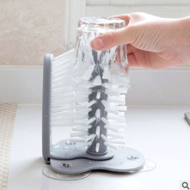 Creative suction wall lazy cup brush glass cleaning brush kitchen rotating cup tea cup brush cup brush Main Image
